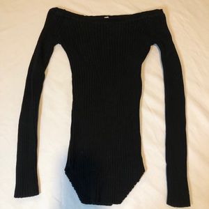 Cotton Candy LA Off-the-Shoulder Black Sweater